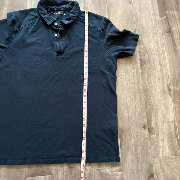 American Giant Polo Shirt Short Sleeve Mens Medium Blue Made in USA - Picture 5 of 6